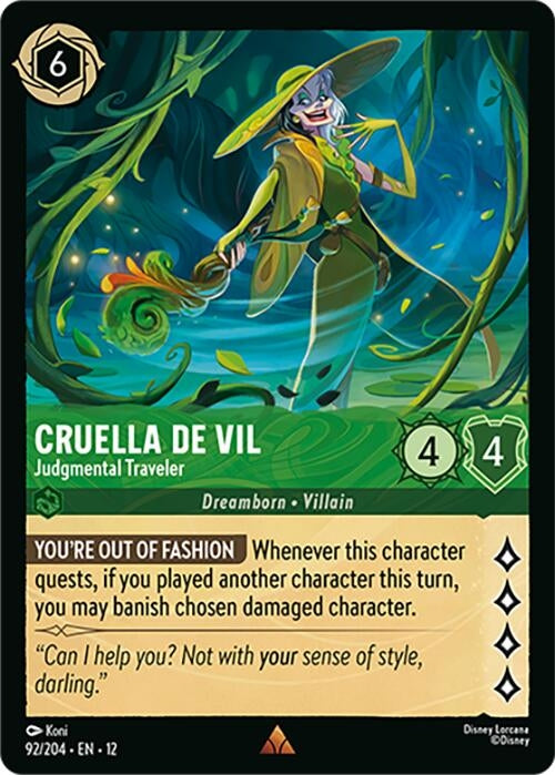 Image for Cruella De Vil - Judgmental Traveler (92/204) [Wilds Unknown] (Cold Foil) - Disney Lorcana
