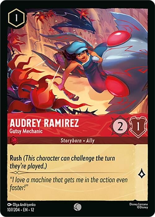 Image for Audrey Ramirez - Gutsy Mechanic (107/204) [Wilds Unknown] (Cold Foil) - Disney Lorcana