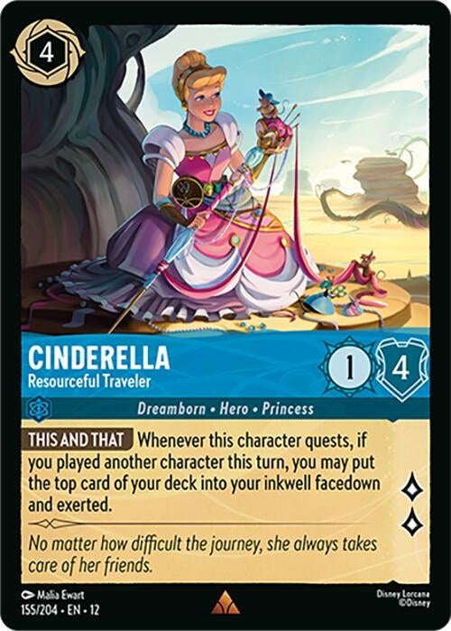 Image for Cinderella - Resourceful Traveler (155/204) [Wilds Unknown] (Cold Foil) - Disney Lorcana