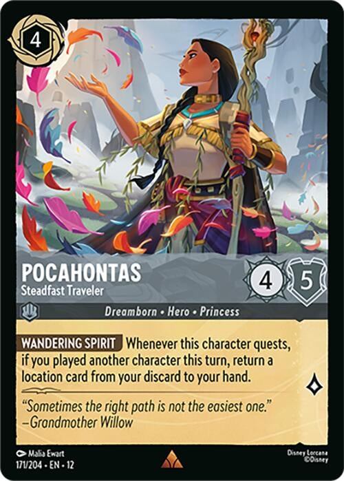 Image for Pocahontas - Steadfast Traveler (171/204) [Wilds Unknown] (Cold Foil) - Disney Lorcana