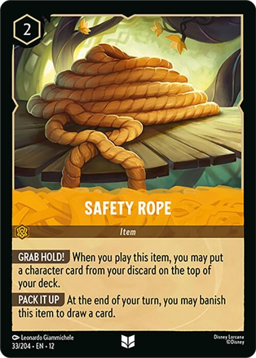 Image for Safety Rope (33/204) [Wilds Unknown] (Cold Foil) - Disney Lorcana
