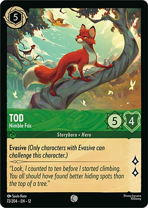 Image for Tod - Nimble Fox (72/204) [Wilds Unknown] (Cold Foil) - Disney Lorcana