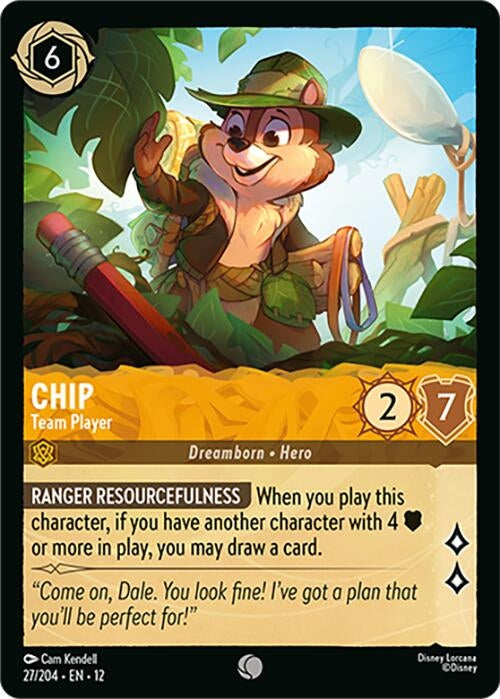 Image for Chip - Team Player (27/204) [Wilds Unknown] (Cold Foil) - Disney Lorcana