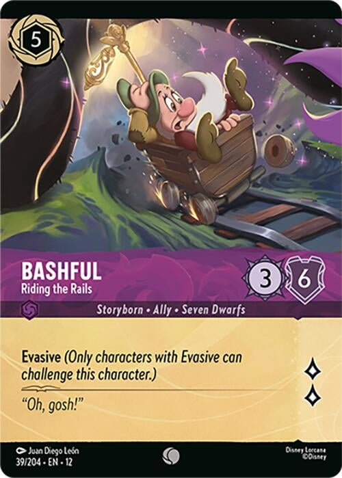 Image for Bashful - Riding the Rails (Foil) (39/204) [Wilds Unknown] (Cold Foil) - Disney Lorcana