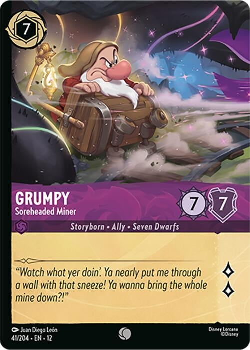 Image for Grumpy - Soreheaded Miner (Foil) (41/204) [Wilds Unknown] (Cold Foil) - Disney Lorcana