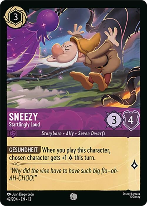 Image for Sneezy - Startlingly Loud (42/204) [Wilds Unknown] - Disney Lorcana