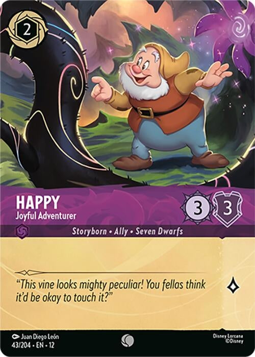 Image for Happy - Joyful Adventurer (Foil) (43/204) [Wilds Unknown] (Cold Foil) - Disney Lorcana