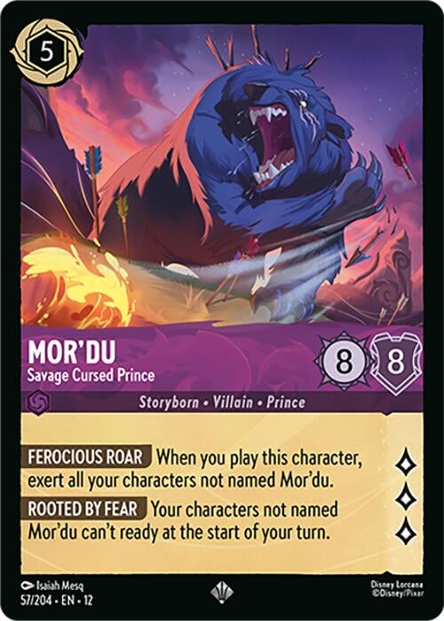 Image for Mor'du - Savage Cursed Prince (57/204) [Wilds Unknown] (Cold Foil) - Disney Lorcana