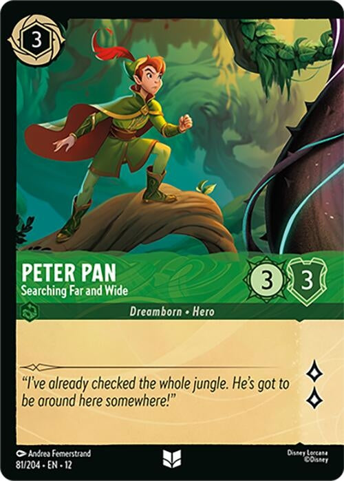 Image for Peter Pan - Searching Far and Wide (Foil) (81/204) [Wilds Unknown] (Cold Foil) - Disney Lorcana