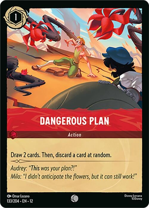 Image for Dangerous Plan (133/204) [Wilds Unknown] (Cold Foil) - Disney Lorcana
