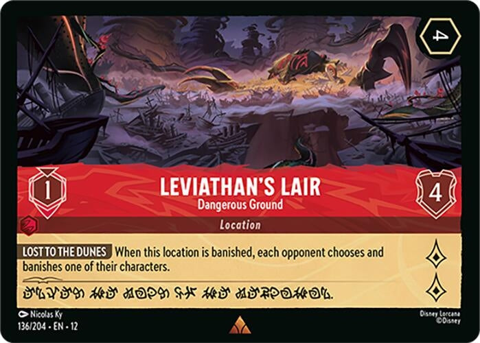 Image for Leviathan's Lair - Dangerous Ground (136/204) [Wilds Unknown] (Cold Foil) - Disney Lorcana
