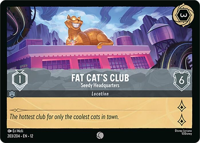 Image for Fat Cat's Club - Seedy Headquarters (203/204) [Wilds Unknown] (Cold Foil) - Disney Lorcana