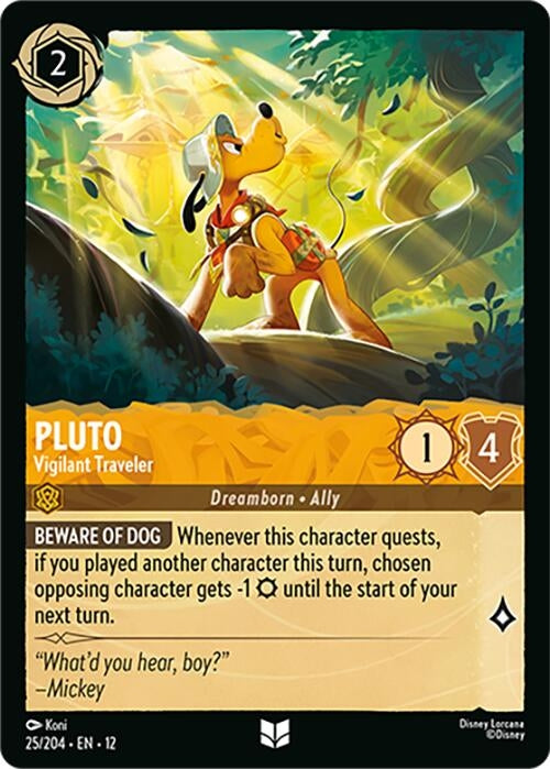 Image for Pluto - Vigilant Traveler (25/204) [Wilds Unknown] (Cold Foil) - Disney Lorcana
