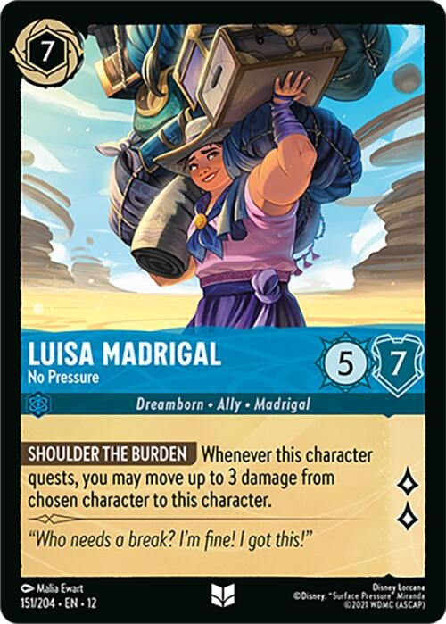 Image for Luisa Madrigal - No Pressure (151/204) [Wilds Unknown] - Disney Lorcana