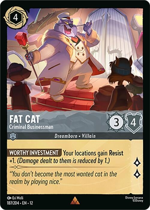 Image for Fat Cat - Criminal Businessman (187/204) [Wilds Unknown] - Disney Lorcana