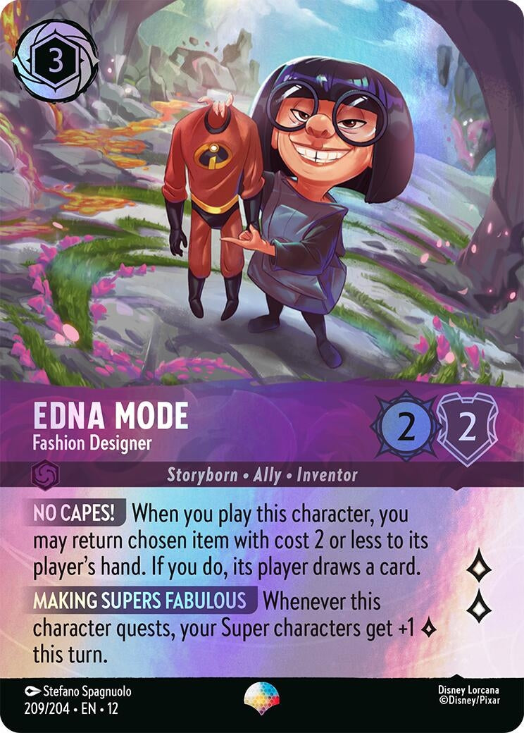 Image for Edna Mode - Fashion Designer (Epic) (209/204) [Wilds Unknown] (Holofoil) - Disney Lorcana