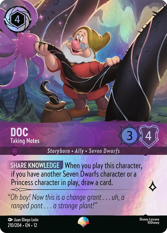 Image for Doc - Taking Notes (Epic) (210/204) [Wilds Unknown] (Holofoil) - Disney Lorcana