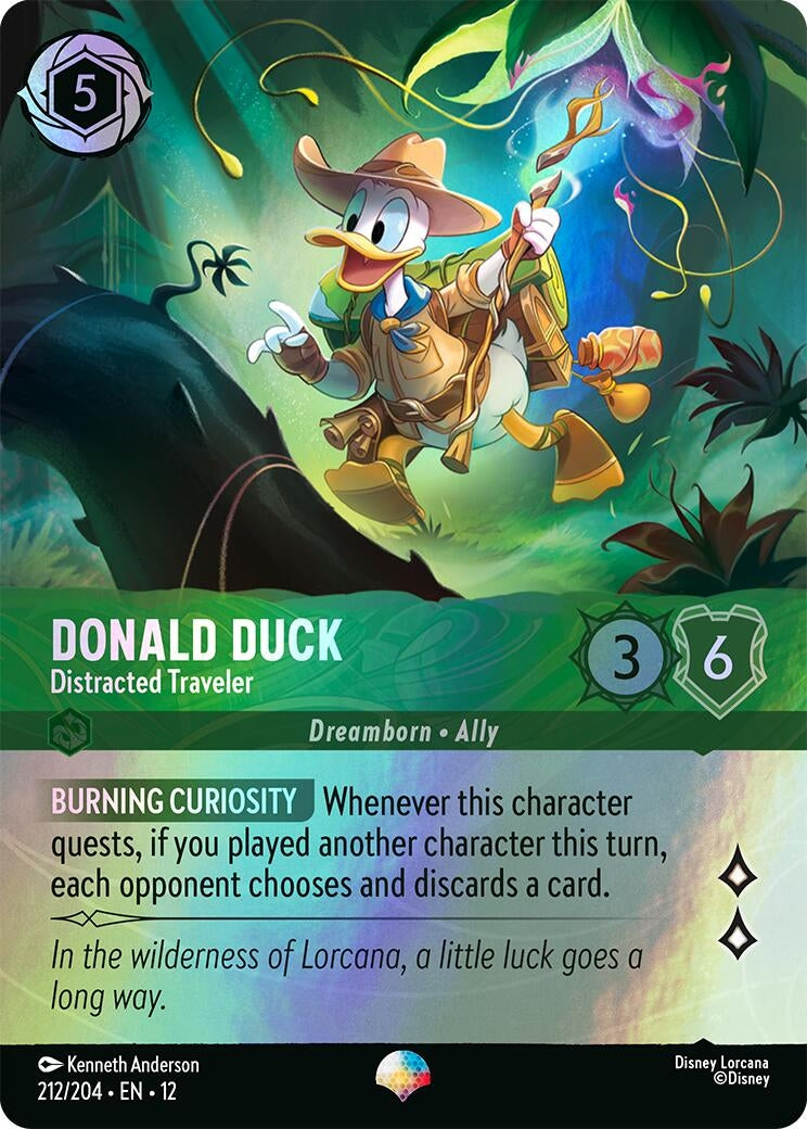 Image for Donald Duck - Distracted Traveler (Epic) (212/204) [Wilds Unknown] (Holofoil) - Disney Lorcana