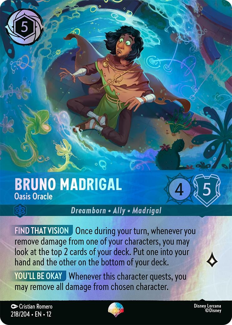 Image for Bruno Madrigal - Oasis Oracle (Epic) (218/204) [Wilds Unknown] (Holofoil) - Disney Lorcana