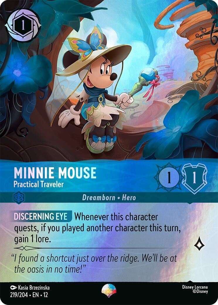 Image for Minnie Mouse - Practical Traveler (Epic) (219/204) [Wilds Unknown] (Holofoil) - Disney Lorcana