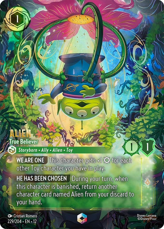 Image for Alien - True Believer (Enchanted) (229/204) [Wilds Unknown] (Holofoil) - Disney Lorcana