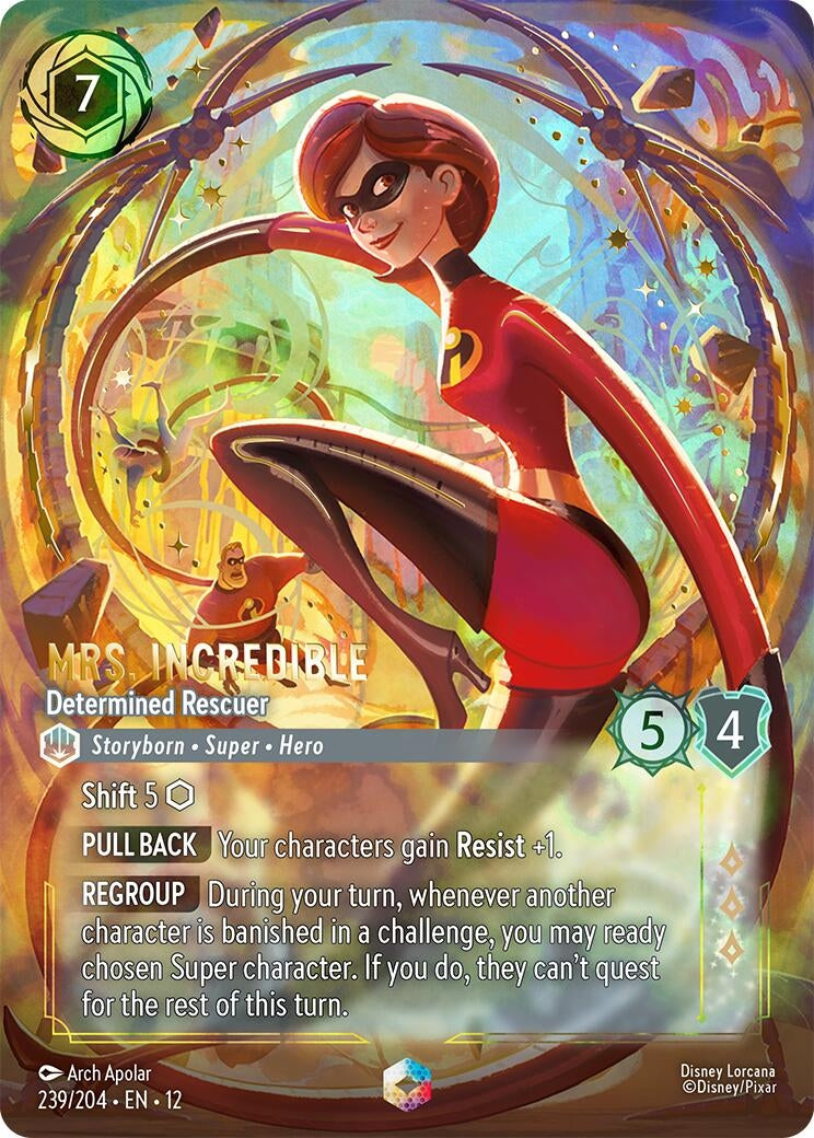 Image for Mrs. Incredible - Determined Rescuer (Enchanted) (239/204) [Wilds Unknown] (Holofoil) - Disney Lorcana