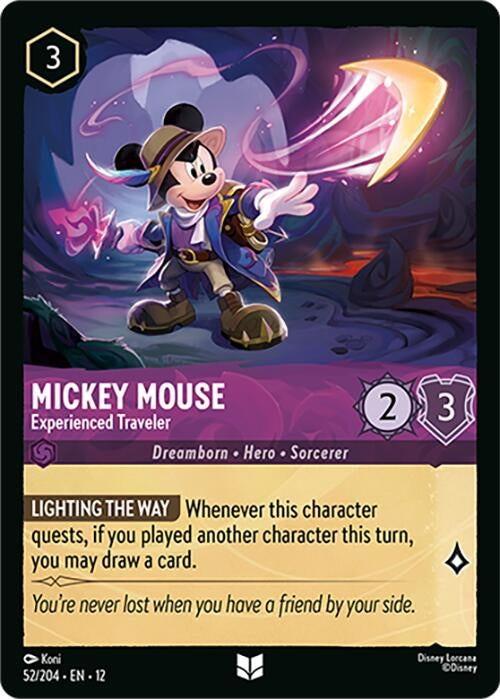 Image for Mickey Mouse - Experienced Traveler (52/204) [Wilds Unknown] (Cold Foil) - Disney Lorcana