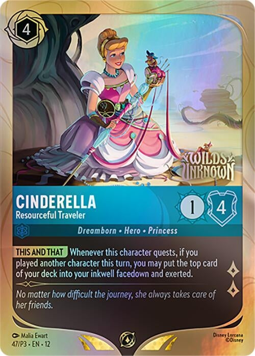 Image for Cinderella - Resourceful Traveler (47) [Disney Lorcana Promo Cards] (Holofoil) - Disney Lorcana