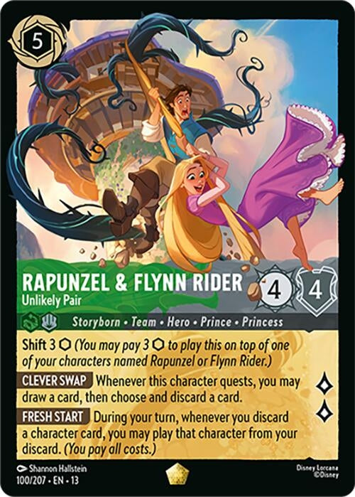 Image for Rapunzel & Flynn Rider - Unlikely Pair (100/204) [Attack of the Vine!] (13) - Disney Lorcana