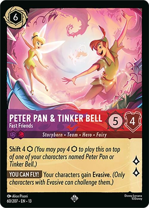 Image for Peter Pan & Tinker Bell - Fast Friends (60/204) [Attack of the Vine!] (Cold Foil) (13) - Disney Lorcana
