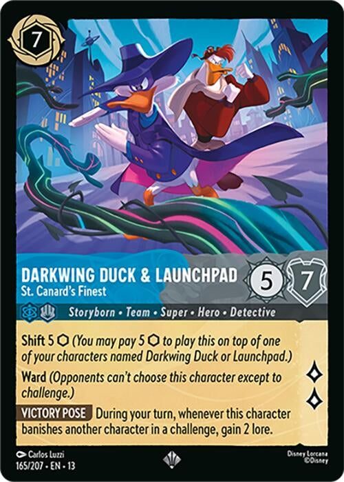 Image for Darkwing Duck & Launchpad - St. Canard's Finest (165/204) [Attack of the Vine!] (13) - Disney Lorcana