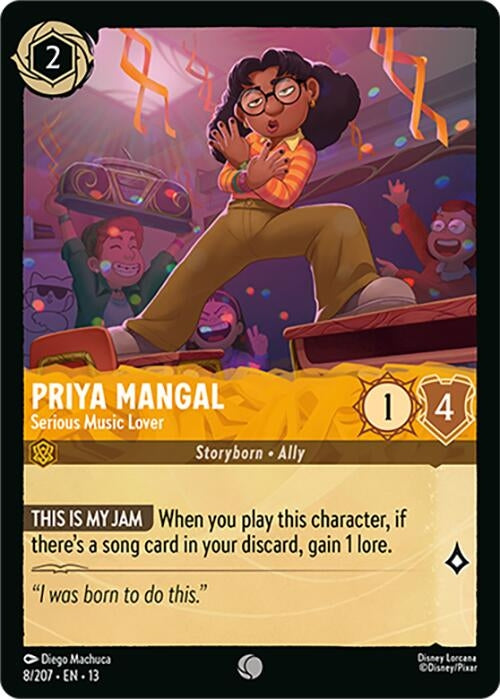 Image for Priya Mangal - Serious Music Lover (8/204) [Attack of the Vine!] (13) - Disney Lorcana