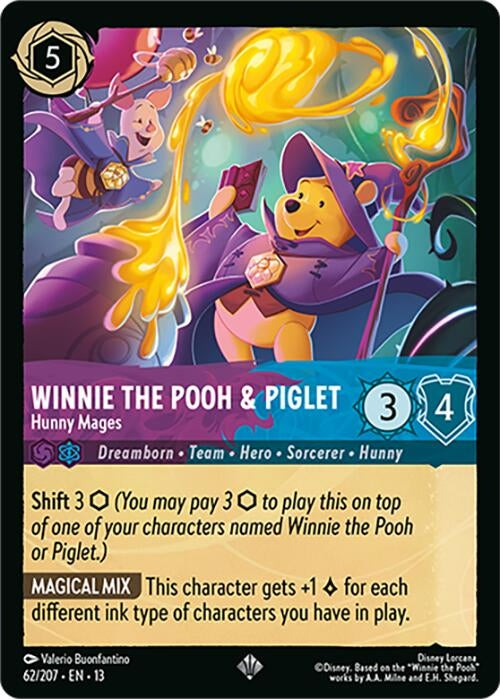 Image for Winnie the Pooh & Piglet - Hunny Mages (62/204) [Attack of the Vine!] (Cold Foil) (13) - Disney Lorcana