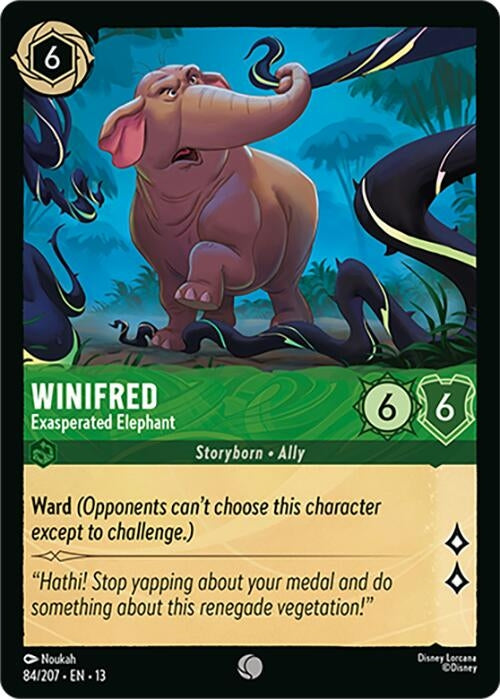 Image for Winifred - Exasperated Elephant (84/204) [Attack of the Vine!] (13) - Disney Lorcana