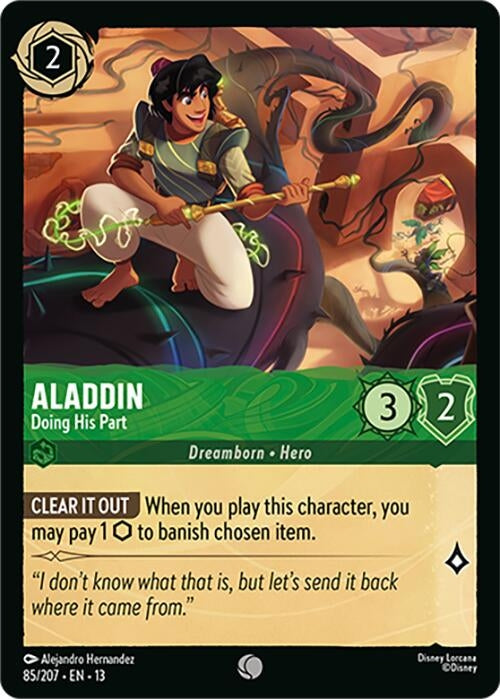 Image for Aladdin - Doing His Part (85/204) [Attack of the Vine!] (Cold Foil) (13) - Disney Lorcana