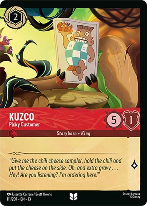 Image for Kuzco - Picky Customer (Foil) (111/204) [Attack of the Vine!] (Cold Foil) (13) - Disney Lorcana