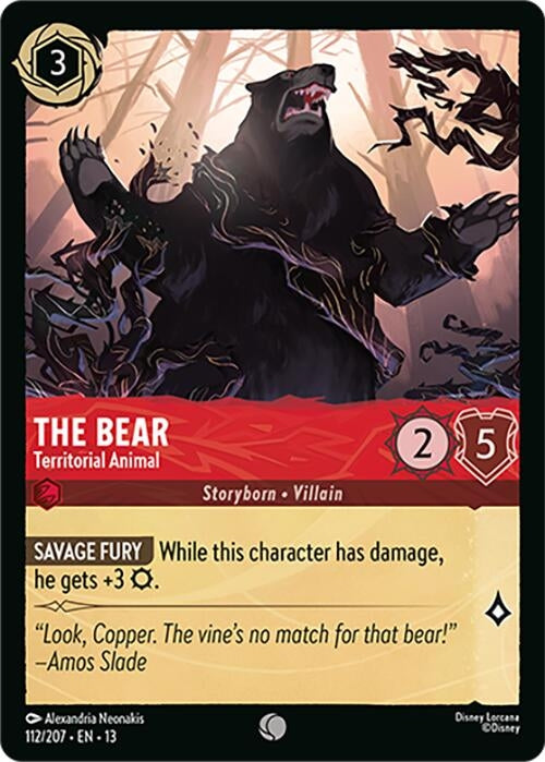 Image for The Bear - Territorial Animal (112/204) [Attack of the Vine!] (13) - Disney Lorcana