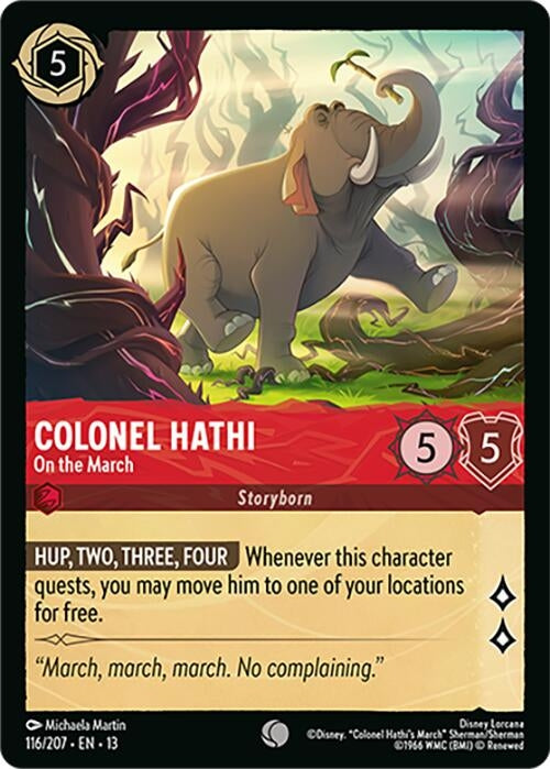 Image for Colonel Hathi - On the March (116/204) [Attack of the Vine!] (Cold Foil) (13) - Disney Lorcana