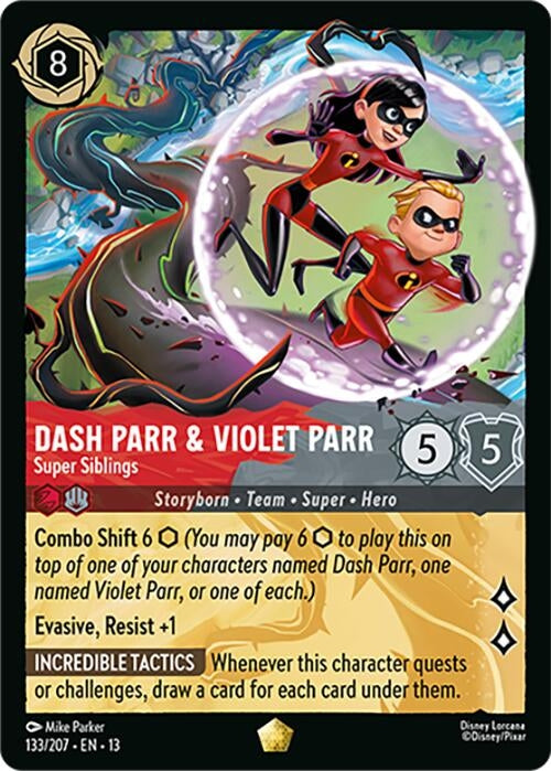Image for Dash Parr & Violet Parr - Super Siblings (133/204) [Attack of the Vine!] (13) - Disney Lorcana