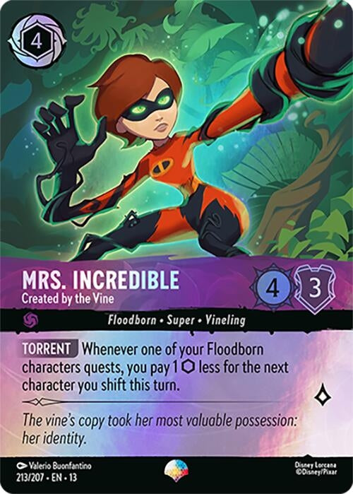 Image for Mrs. Incredible - Created by the Vine (Epic) (213/204) [Attack of the Vine!] (Holofoil) (13) - Disney Lorcana