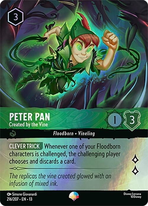 Image for Peter Pan - Created by the Vine (Epic) (216/204) [Attack of the Vine!] (Holofoil) (13) - Disney Lorcana