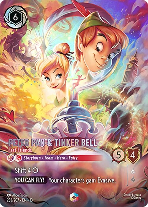 Image for Peter Pan & Tinker Bell - Fast Friends (Enchanted) (233/204) [Attack of the Vine!] (Holofoil) (13) - Disney Lorcana