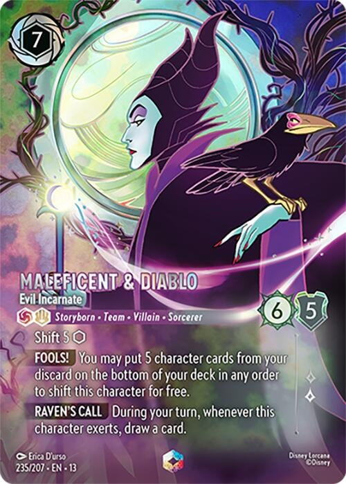 Image for Maleficent & Diablo - Evil Incarnate (Enchanted) (235/204) [Attack of the Vine!] (Holofoil) (13) - Disney Lorcana