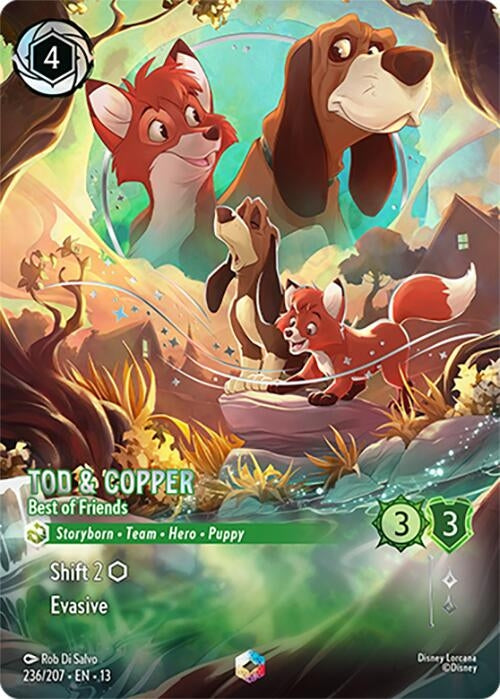 Image for Tod & Copper - Best of Friends (Enchanted) (236/204) [Attack of the Vine!] (Holofoil) (13) - Disney Lorcana