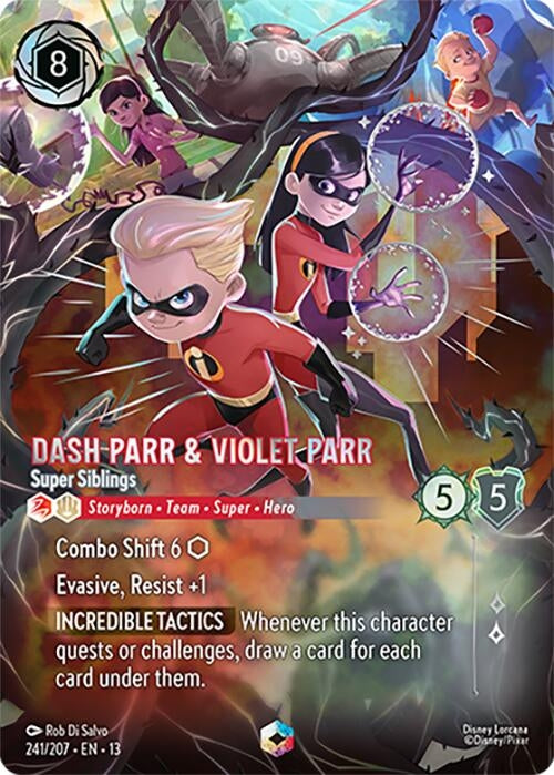 Image for Dash Parr & Violet Parr - Super Siblings (Enchanted) (241/204) [Attack of the Vine!] (Holofoil) (13) - Disney Lorcana
