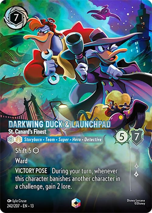 Image for Darkwing Duck & Launchpad - St. Canard's Finest (Enchanted) (242/204) [Attack of the Vine!] (Holofoil) (13) - Disney Lorcana